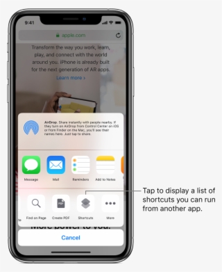 Shortcuts Button In The Safari App's Share Sheet - Ecg App Apple Watch Series 4