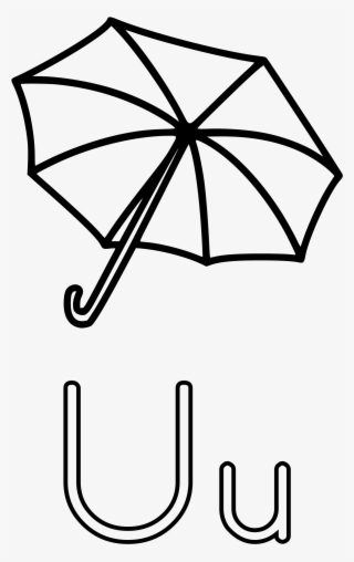 Umbrella Black And White Clipart 1 - U Is For Umbrella Worksheet