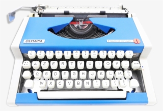 Typewriter, Olympia Traveller Blue Vintage Luxury Revised - Olympia Traveller Typewriter Yellow