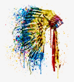Bleed Area May Not Be Visible - Indian Chief Headdress Painting
