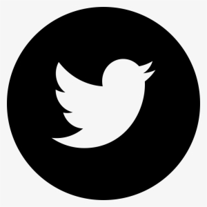 Twitter Logo In Circular Black Button - Twitter Logo Png