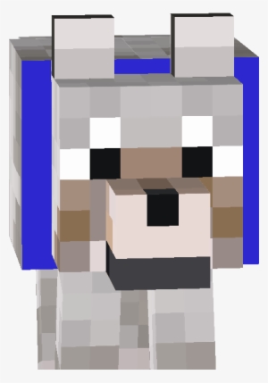 Minecraft Wolf Head Wwwimgkidcom The Image Kid Has - Minecraft Wolf With Blue Collar
