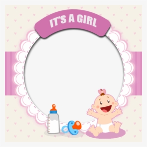 Baby Girl Frame Png Vector Black And White Download - Its A Girl Frame Png