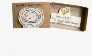 Cute Monkey Birthday Card Matchbox - Matchbox