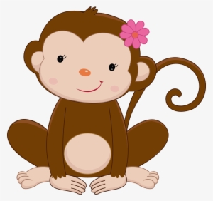 Pretty Pink Girly Jungle Animals - Monkey Jungle Animals Clipart