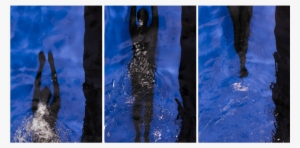 Blue Black Triptych - Blue