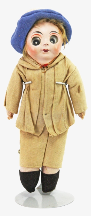 Antique German Rare Mask Face Googly Eye Doll Ca1910 - Figurine
