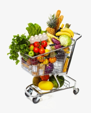 Grocery Shopping Cart Png Download Image - Shopping Cart With Healthy Food