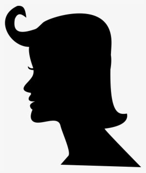 Female Short Hair - Silhouette Of Woman Head Png Transparent