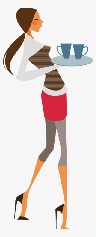 Glamorous Waitress Sticker - Illustration