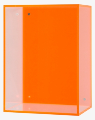 Neon Hanging Acrylic Box, Orange - Tan