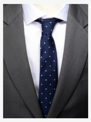 Navy W/white Dots Silk Tie