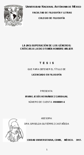 La No Superación De Los Géneros Críticas A La Dicotomía - Unam