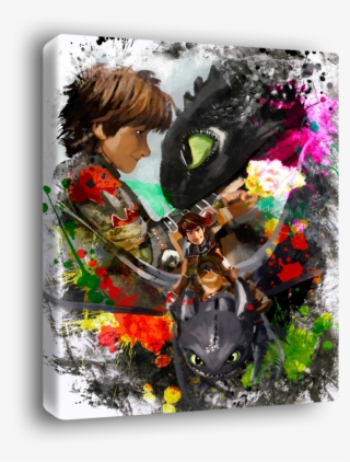 How To Train Your Dragon Canvas - Floral Design