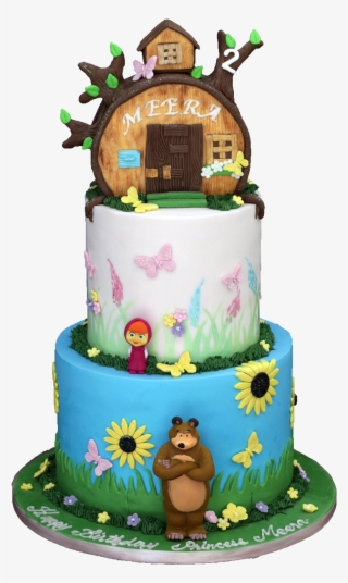 Buy Round Masha And Bear Theme Cake-Masha N Bear Cake