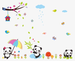 Panda Tree Butterfly Wall Stickers - Price Panda