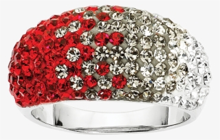 Red And White Crystal Ring - Pre-engagement Ring