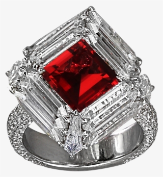 Orange Red Spinel Diamond Ring - Pre-engagement Ring