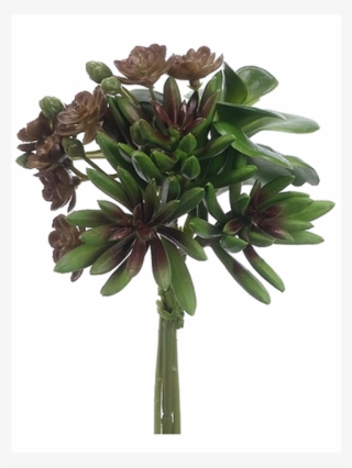 7" Succulent Garden Bouquet Green Burgundy - Artificial Flower