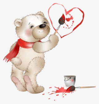 Bear Clipart, Cute Clipart, Valentines Day Bears, Teddy - Ursinho Feliz