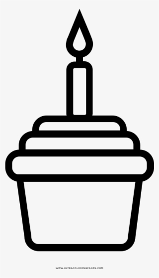 Birthday Cupcake Coloring Page - Take Away Coffee Symbol
