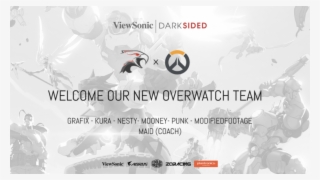 The New Viewsonic Darksided Overwatch Roster Will Be - Overwatch Series