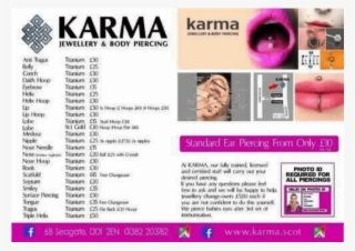 karma dundee piercing prices