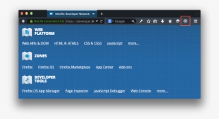 Opening Webide - Developer Toolbar Firefox