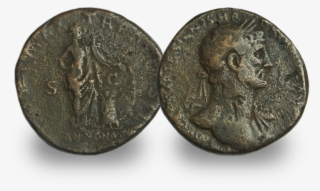 An Original Roman Sestertius Coin, Around 2,000 Years - Dime