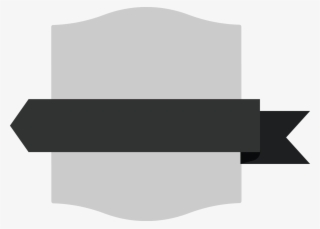 Gray Rectangle Shield Badge With Black Ribbon