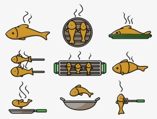 Fish Fry Icons Vector Download - Kebab Vector Png Transparent