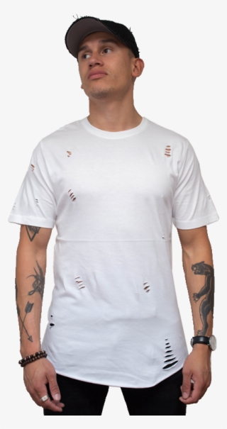 Ripped Long T-shirt - Adidas Originals White T Shirt Mens