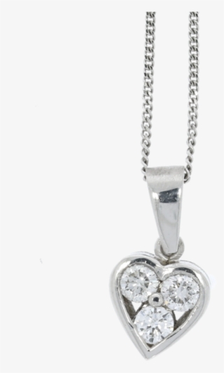 18ct White Gold Diamond Heart Shaped Pendant & Chain - Locket
