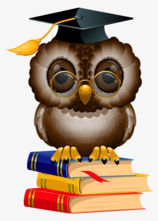 Free Png Download Owl With School Books And Cap Clipart - Owl Book Png