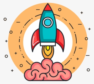 Rocket Launch Creative Brain Idea Innovation Vector - Brain Rocket