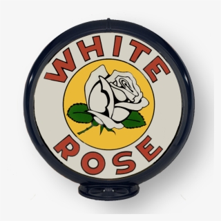 5″ Gas Pump Globe White Rose - White Rose Gasoline Signs