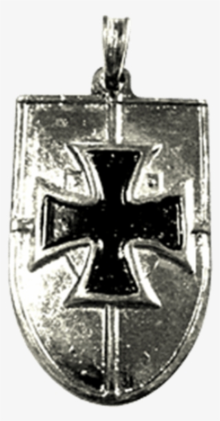 German Shield Pendant With Cross - Locket