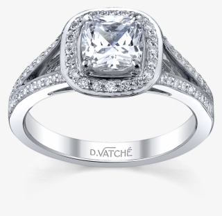 1015 Face Up M - Split Shank Halo Engagement Ring
