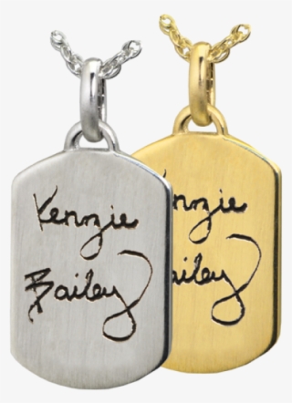 Petite Dog Tag Handwriting Jewelry - Jewellery