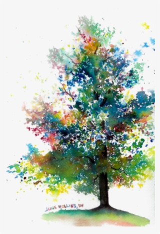 Free Png Download Abstract Tree Watercolor Painting - Abstract Watercolor Tree Painting