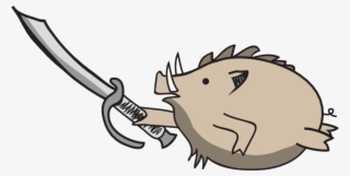 Black Collar Arms Pork Sword Logo - Cartoon