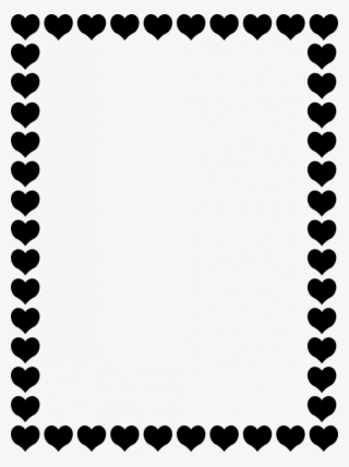 Valentines Day Border Landscape - Heart Border Clipart Black And White