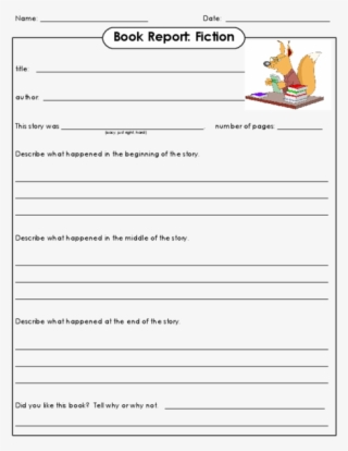 Make Book Reports More Enjoyable For Your Students - Book Report Fiction Template