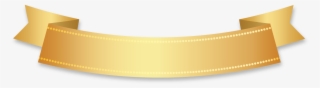 Golden Ribbon Banner Down Arc With Fold Wedge End - Circle
