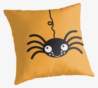 Cute Hanging Spider For Halloween By Jazzydevil - Throw Pillow