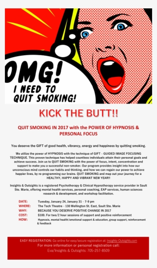 Kick The Butt, Quit Smoking In - Flyer