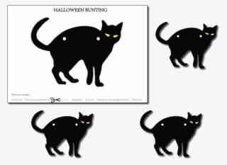 Halloween Bunting Cat - Easy Black Cat Drawing
