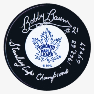 Bobby Baun Autographed Toronto Maple Leafs Stanley - Emblem