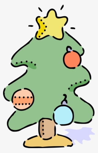 Vector Illustration Of Decorated Evergreen Christmas