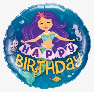 Happy Birthday Mermaid Foil Balloon - Globo De Sirena
